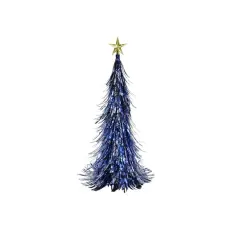 13.75" Tinsel Christmas Cone Tree Tabletop D&eacute;cor by Ashland&reg; Blue