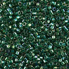 John Bead 11/0 Miyuki Delica Glass Seed Beads, 5g Dark Green AB