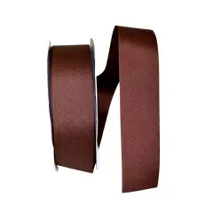 The Ribbon Roll 1.5" x 50yd. Soliterra Taffeta Solid Ribbon Chocolate Brown