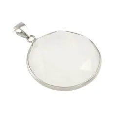 White Quartz Round Faceted Pendant by Bead Landing&trade;