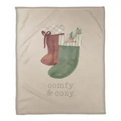 Comfy & Cozy Stockings Coral Fleece Blanket