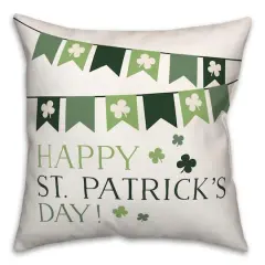 Happy St. Patrick's Day Banner Throw Pillow