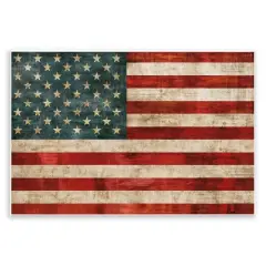 Stupell Industries US American Flag Rustic Pattern Wall Plaque Art