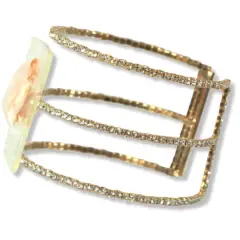 Jam Paper Triple Crown Flower Bracelet Gold