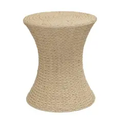 Household Essentials 21" Woven Paper Rope Hourglass End Table White