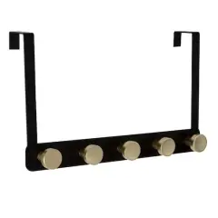 Elle D&eacute;cor Black 5 Hook Over the Door Hook