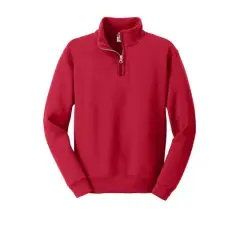 JERZEES&reg; NuBlend&reg; 1/4 Zip Cadet Collar Youth Sweatshirt True Red