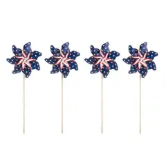 Glitzhome&reg; 43.2" Stars & Stripes Patriotic Windmills, 4ct.