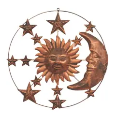 Brown Sun & Moon Rustic Metal Wall Decor