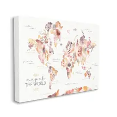 Stupell Industries Abstract Floral World Map Wall Art