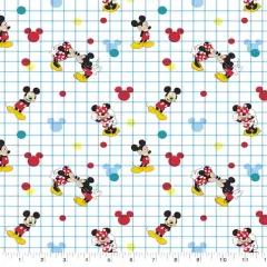Disney&reg; Mickey Minnie Grid Cotton Fabric