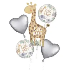 Soft Jungle Baby 5-Piece Foil Balloon Bouquet