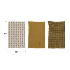 Hello Honey&reg; Natural & Olive Woven Cotton Tea Towels Set