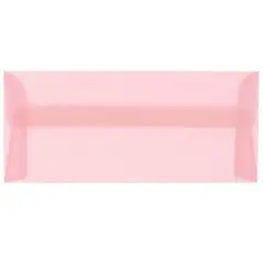 JAM Paper 4.125" x 9.5" Business Translucent Vellum Envelopes, 25ct. Blush Pink
