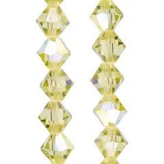 Preciosa Glass Crystal Bicone Beads, 6mm by Bead Landing&trade; Jonquil AB