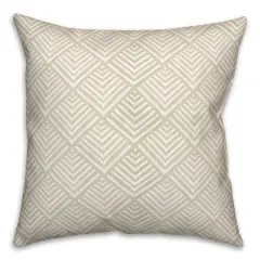 Watercolor Diamond Throw Pillow Cream