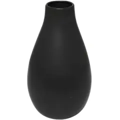 20" Modern Teardrop Ceramic Vase Black