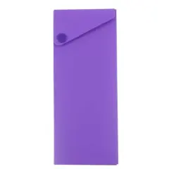 JAM Paper Sliding Pencil Case with Button Snap, 6ct. Purple