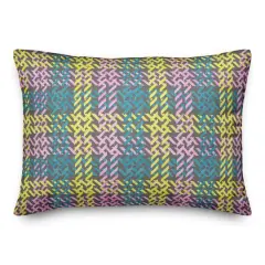 Spring Plaid Indoor/Outdoor Lumbar Pillow Dark