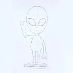 40" Halloween Neon Style Alien Decoration