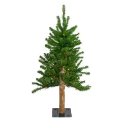 3ft. Pre-Lit Alpine Artificial Christmas Tree, Multicolor Lights