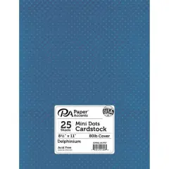 PA Paper&trade; Accents Mini Dot 8.5" x 11" Cardstock, 25 Sheets Delphinium