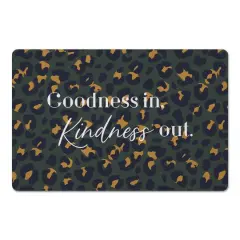 Goodness In Kindness Out Leopard Floor Mat Green