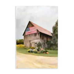 Stupell Industries Rural Americana Home Countryside Farm Flag Painting Wall Plaque Art