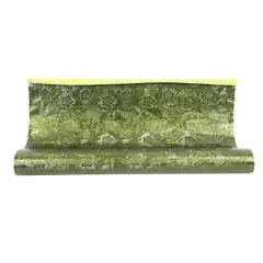 JAM Paper Windsor Cameo Floral Foil Wrapping Paper, 20" x 30ft. Moss