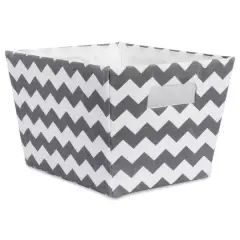 Polyester Chevron Trapezoid Bin Gray