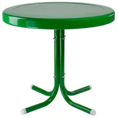 22" Outdoor Retro Tulip Side Table Green