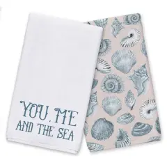 You Me & The Sea Tea Towel Set Blue/Blush