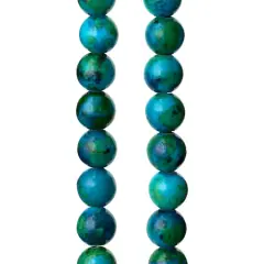 Dyed Aqua Reconstituted Stone Round Beads, 8mm by Bead Landing&trade;
