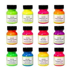 Angelus&reg; 12 Color Neon Acrylic Leather Paint Kit