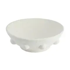 Hello Honey&reg; 11" White Decorative Terra Cotta Bowl with Raised Dot Design