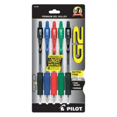Pilot&reg; G2 Assorted Colors Retractable Gel Ink Rolling Ball Pen Set