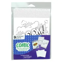 Leisure Art&reg; Dot Art 24-Piece Comic Card and Envelope Set