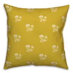 18" Small Blooms Indoor/Outdoor Pillow Yellow