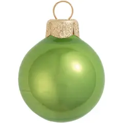 Whitehurst 12ct. 2.75" Pearl Glass Ball Ornaments Lime Pearl