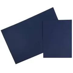 JAM Paper Navy Blue Linen 2-Pocket Folders, 25ct.