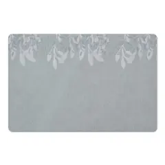 Floral Banner Floor Mat Gray