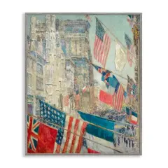 Stupell Industries Classic Americana Flags Framed Giclee Art Gray