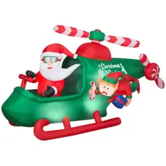 4.5ft. Animated Airblown&reg; Inflatable Christmas Santa in Helicopter