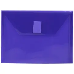 JAM Paper 5.5" x 7.5" Plastic Hook & Loop Closure Envelopes, 12ct. Purple