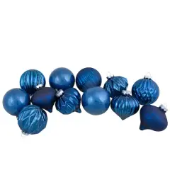 12ct. Blue Glass Onion & Ball Ornaments