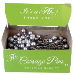 Fitz 2" Round-Head Corsage Pins, 144ct. Silver