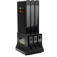 Mind Reader Black Refillable Utensil Dispenser