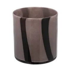 Hello Honey&reg; 6" Striped Votive Candle Holder Gray and Purple