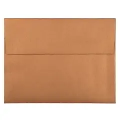 JAM Paper 4.375" x 5.75" Metallic Invitation Envelopes, 50ct. Copper Stardream