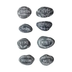 Hello Honey&reg; 3" Hand-Painted Natural Stone Herb Garden Markers, 8ct.